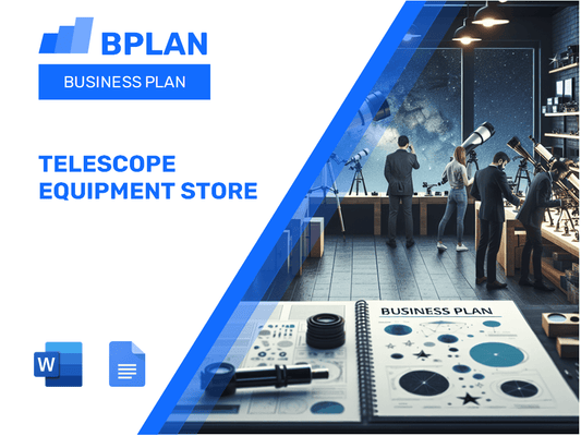 Plan d'affaires du magasin d'équipements de télescope