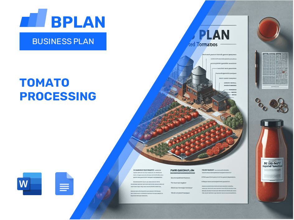 Plan de negocios de procesamiento de tomate