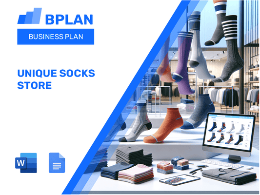 Plan d'affaires unique de boutiques de chaussettes