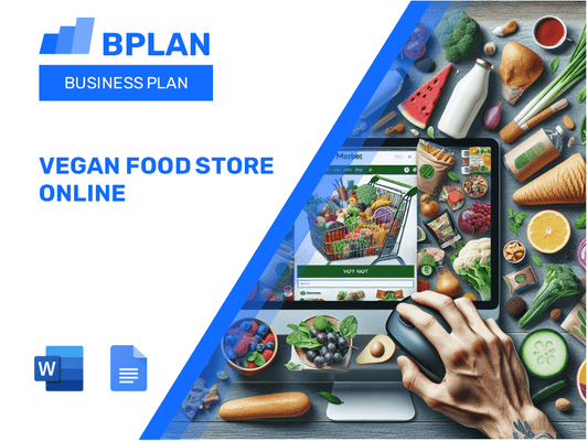 Plan de negocios en línea de Vegan Food Store