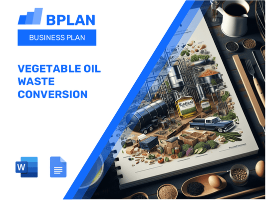 Plan de negocios de conversión de residuos de aceite vegetal