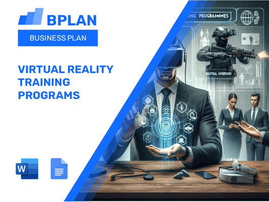 Plan de negocios de programas de capacitación de realidad virtual