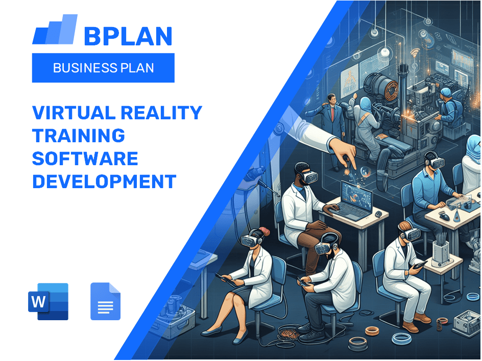 Plan de negocios de desarrollo de software de capacitación de realidad virtual